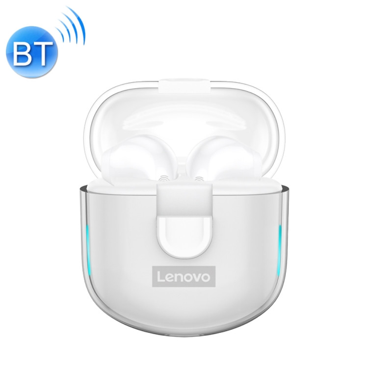 Беспроводные Bluetooth 5.0 наушники гарнитура Lenovo LP12 с зарядным боксом (White)