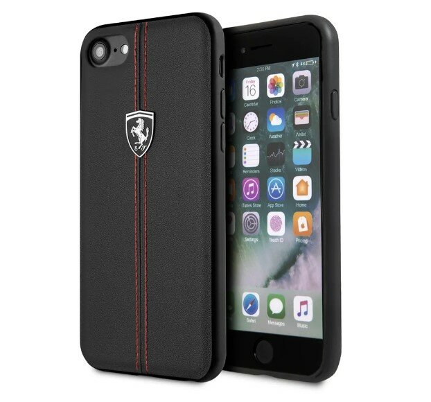 Кожаный чехол для iPhone 7 / 8 / SE 2020 Ferrari Heritage W Hard Leather, Black (FEHDEHCI8BK)