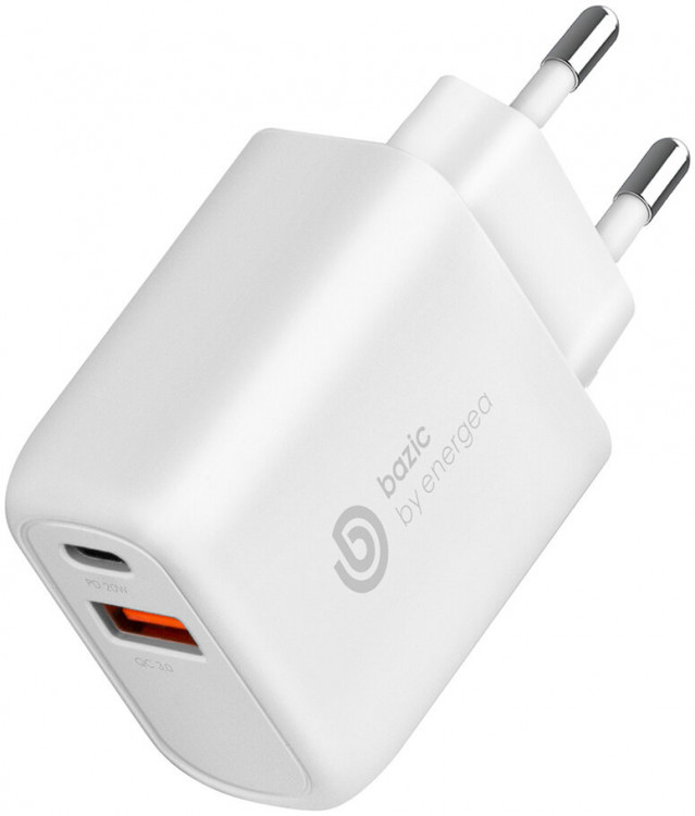 СЗУ EnergEA Bazic GoPort PD20+, USB-C PD20W +USB-A QC3.0 18W, PPS 20W, White (CHR-GP-PD20W-EU)