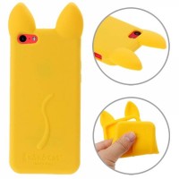 Силиконовый 3D чехол с ушками для iPhone 5 / 5S - KOKO (желтый)