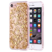 Силиконовый чехол для iPhone 8 / 7 с блестящими узорами под платину (Gold)