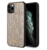 Чехол-накладка для iPhone 11 Pro Guess Animal Lizard with metal logo Hard PU, Gold (GUHCN58PCUMLLIGO)