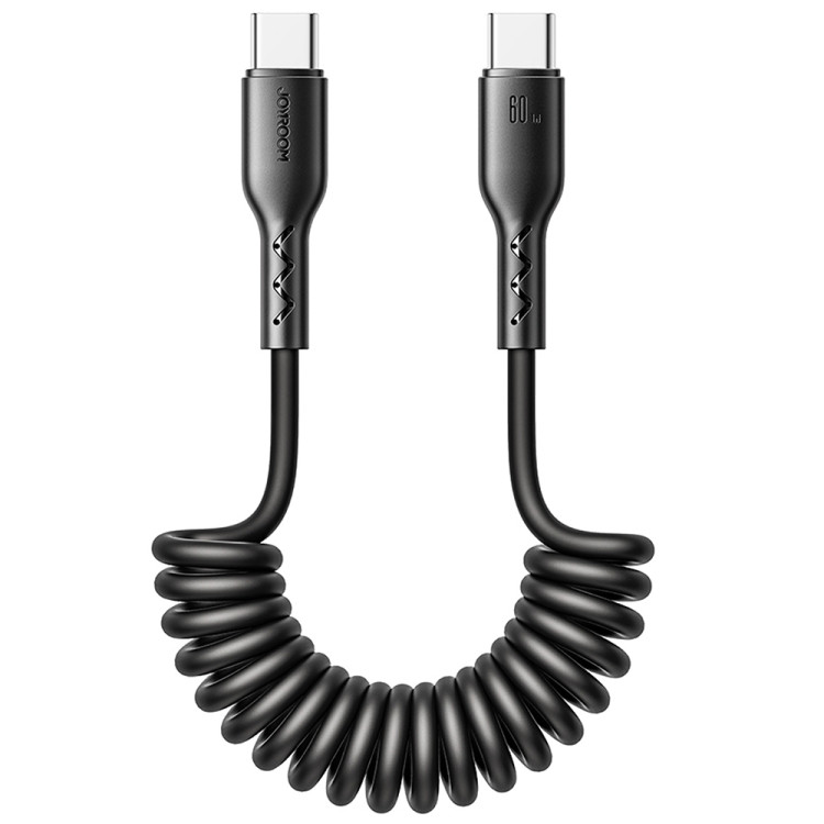 Кабель-пружина USB-C - Type-C 60W JOYROOM SA38-CC3