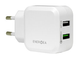 Сетевой адаптер EnergEA СЗУ Ampcharge, 2 USB QC3.0 White 5.4A (CHR-AC-30QEU)