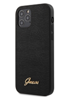 Чехол-накладка для iPhone 12 / 12 Pro (6.1) Guess Animal Lizard with metal logo Hard PU, Black (GUHCP12MPCUMLLIBK)