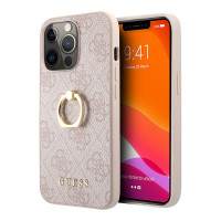 Чехол для iPhone 14 Pro Max Guess PU 4G + Ring Hard Pink (GUHCP14X4GMRPI)