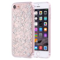 Силиконовый чехол для iPhone 8 / 7 с блестящими узорами под платину (Silver)