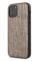Чехол-накладка для iPhone 12 / 12 Pro (6.1) Guess Animal Lizard with metal logo Hard PU, Gold (GUHCP12MPCUMLLIGO)