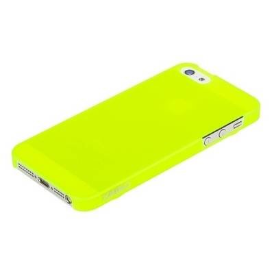 Чехол накладка XINBO Soft Touch для iPhone 5/5S/SE лимонный 0,8мм (в комплекте пленка)