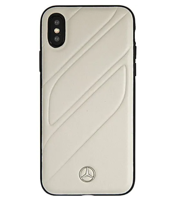 Кожаный чехол-накладка для iPhone XS Max Mercedes New Organic I Hard Leather, Grey (MEHCI65THLGR)