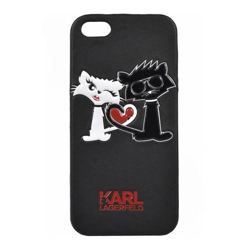 Чехол накладка Karl Lagerfeld для iPhone 5/5S/SE Choupette in love, Black (KLHCPSECL1BK)