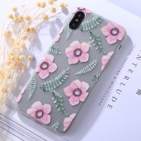 Прозрачный гелевый чехол для iPhone X / XS с цветами Anemone
