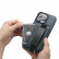 Кожаный чехол Suteni для iPhone 13 Pro Max с держателем, ремешком на запястье и карманом для карт (Blue)
