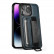 Кожаный чехол Suteni для iPhone 13 Pro Max с держателем, ремешком на запястье и карманом для карт (Blue)