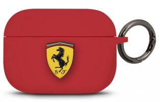 Силиконовый чехол Ferrari Silicone Case с кольцом для AirPods Pro, Red (FEACAPSILGLRE)