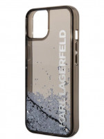 Чехол для iPhone 13 Lagerfeld Liquid Glitter Elongated Logo Hard Translucent Black (KLHCP13MLCKVK)