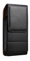 Вертикальный кожаный чехол кобура для смартфонов до 7.2" (Black)