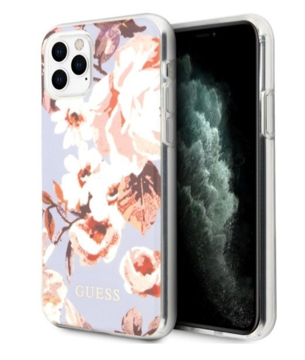 Чехол-накладка для iPhone 11 Pro Guess Flower PC/TPU Hard Shiny N.2, Lilac (GUHCN58IMLFL02)