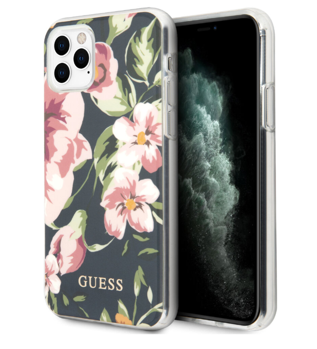 Чехол-накладка для iPhone 11 Pro Guess Flower PC/TPU Hard Shiny N.3, Navy (GUHCN58IMLFL03)