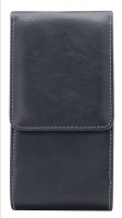 Вертикальный кожаный чехол кобура с двумя отделениями для смартфонов до 6,7'' (Black)