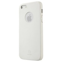 Ультратонкий кожаный чехол накладка для iPhone SE / 5S / 5 Baseus 1mm Thin Case (белый)