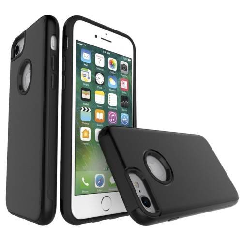 Противоударный защитный чехол для iPhone 6 / 6S Simple Brushed PC+TPU (Black)