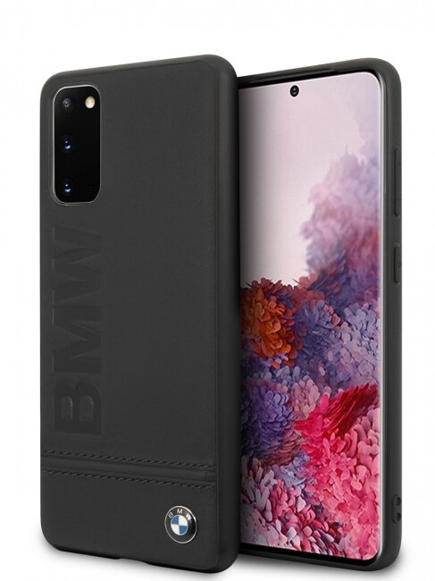 Кожаный чехол-накладка для Galaxy S20 BMW Signature Logo Imprint Hard Leather Black (BMHCS62LLSB)