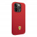 Чехол для iPhone 14 Pro Ferrari Liquid silicone with metal logo Hard Red (FEHCP14LSIBBR)