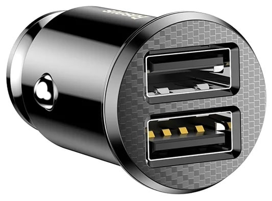 Автозарядка Baseus Grain car charger 2 USB портами 3.1A Black (CCALL-ML01)