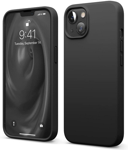 Чехол-накладка для iPhone 13 Elago Soft silicone (Liquid) Black (ES13SC61-BK)