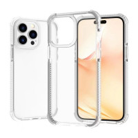 Противоударный чехол бампер для iPhone 14 Plus с прозрачной акриловой панелью (White)