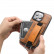 Кожаный чехол Suteni для iPhone 14 Pro с держателем, ремешком на запястье и карманом для карт (Brown)
