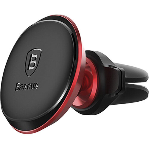 Автодержатель магнитный Baseus Magnetic Car mount with cable clip (Air type) Red (SUGX-A09)