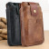 Кожаный чехол карман кобура с двумя отделениями для смартфона до 7.2" (Brown)