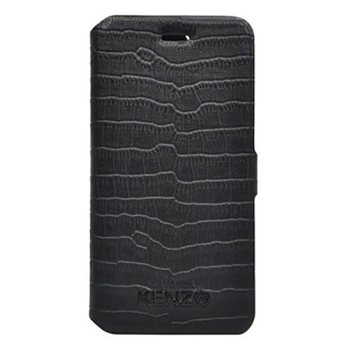 Кожаный чехол книжка Kenzo для iPhone 6/6S под кожу крокодила (черный) Croco Folio Noir KZCROCOFOIP64N