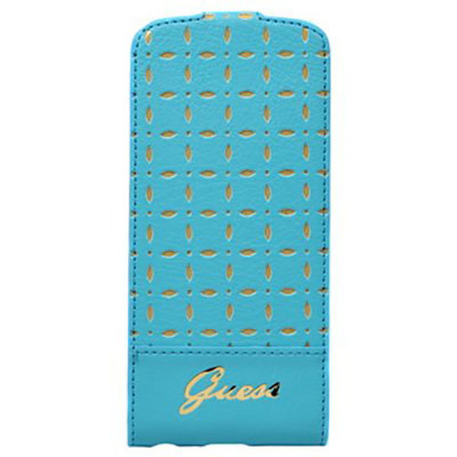 Кожаный чехол с флипом Guess для iPhone 6 / 6S Gianina Flip Turquoise (GUFLP6PET)