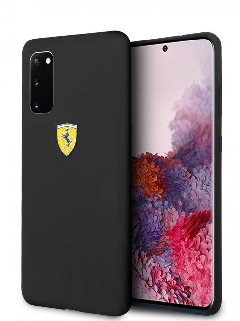 Силиконовый чехол-накладка для Galaxy S20 Ferrari On-Track Silicone Case Hard Black (FESSIHCS62BK)