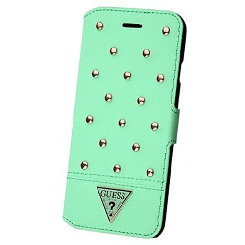 Кожаный чехол книжка Guess для iPhone 6 / 6S TESSI Booktype Light green (GUFLBKP6STG)