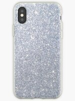 Блестящий чехол для iPhone X / XS с двойной накладкой (Silver)