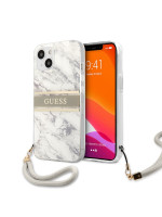 Чехол для iPhone 13 Guess PC/TPU Marble Hard + Nylon hand cord Grey (GUHCP13MKMABGR)