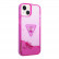 Чехол для iPhone 14 Guess Liquid Glitter Triangle logo Hard Translucent Fuschia (GUHCP14SLFCTPF)