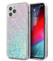 Чехол-накладка для iPhone 12 Pro Max (6.7) Guess Liquid Glitter 4G Hard, Iridescent Pink (GUHCP12LLG4GGBLPI)