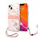 Чехол для iPhone 13 Guess PC/TPU Marble Hard + Nylon hand cord Pink (GUHCP13MKMABPI)