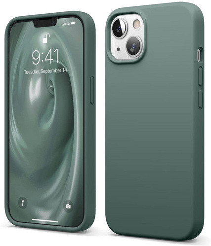 Чехол-накладка для iPhone 13 Elago Soft silicone (Liquid) Midnight Green (ES13SC61-MGR)