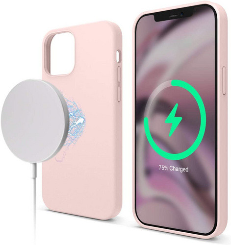 Чехол-накладка для iPhone 12/12 Pro (6.1) Elago MagSafe Soft silicone case Pink (ES12MSSC61-LPK)