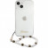 Чехол для iPhone 13 Guess PC/TPU Script logo Hard Transp + Pearl strap White (GUHCP13MKPSWH)