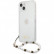 Чехол для iPhone 13 Guess PC/TPU Script logo Hard Transp + Pearl strap White (GUHCP13MKPSWH)