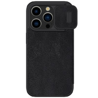 Кожаный чехол книжка Nillkin QIN Pro для iPhone 15 Pro, Black