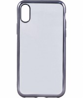 Гелевый прозрачный чехол HANDY Shine (electroplated) для iPhone X, Grey (HD-IP8-SHNGRY)