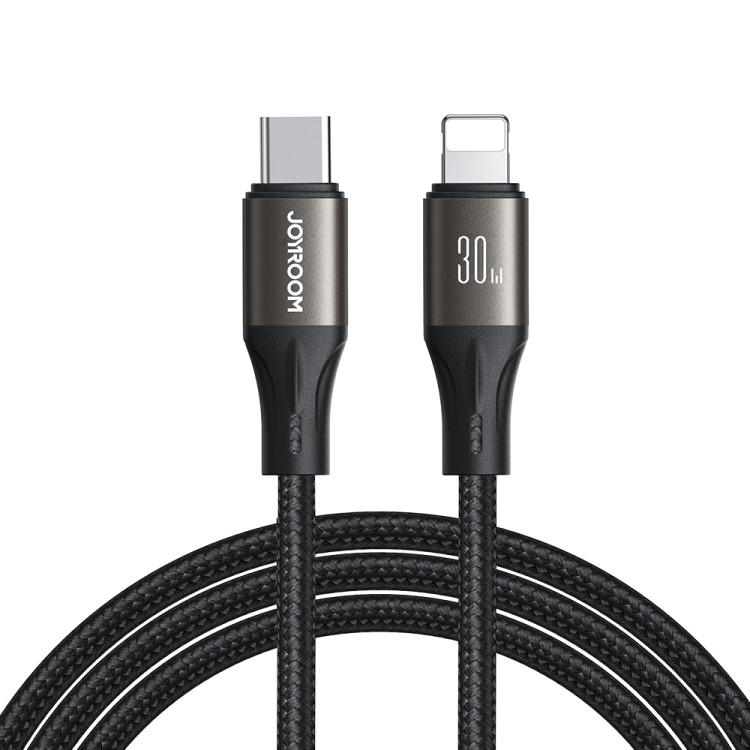 Длинный кабель Type-C - 8 pin JOYROOM SA25-CL3 PD 30W 3 метра в нейлоновой оплетке Lightning для Apple